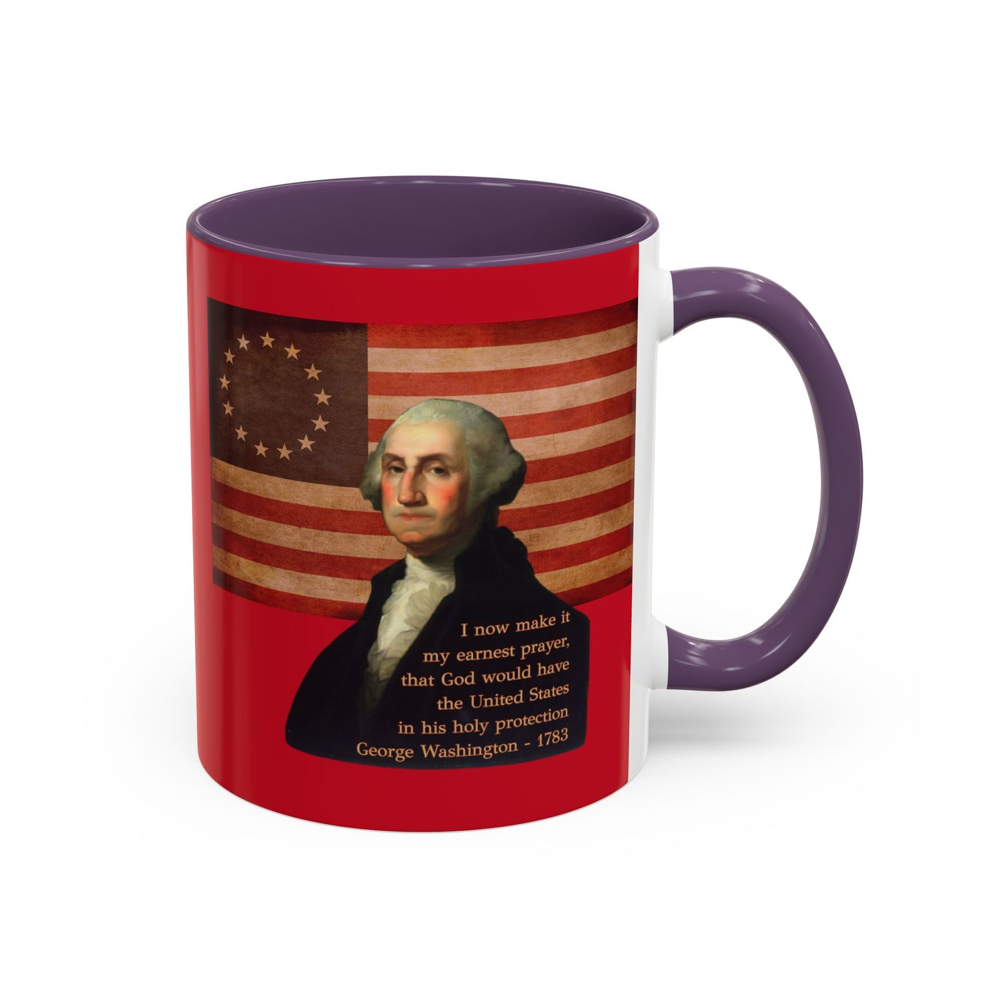 Washington's Earnest Prayer Red Accent Mug by theGreenDragonTavern.shop