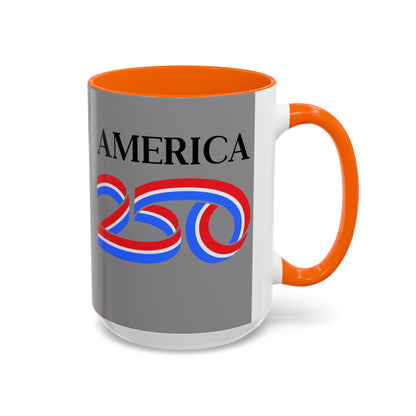 America 250 Grey Accent Mug by theGreenDragonTavern.shop