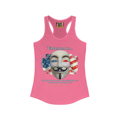 Ronald Reagan Freedom Vendetta Women's Racerback Tank Top by theGreenDragonTavern.shop