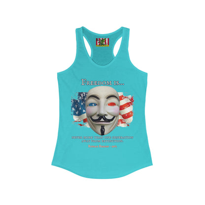 Ronald Reagan Freedom Vendetta Women's Racerback Tank Top by theGreenDragonTavern.shop
