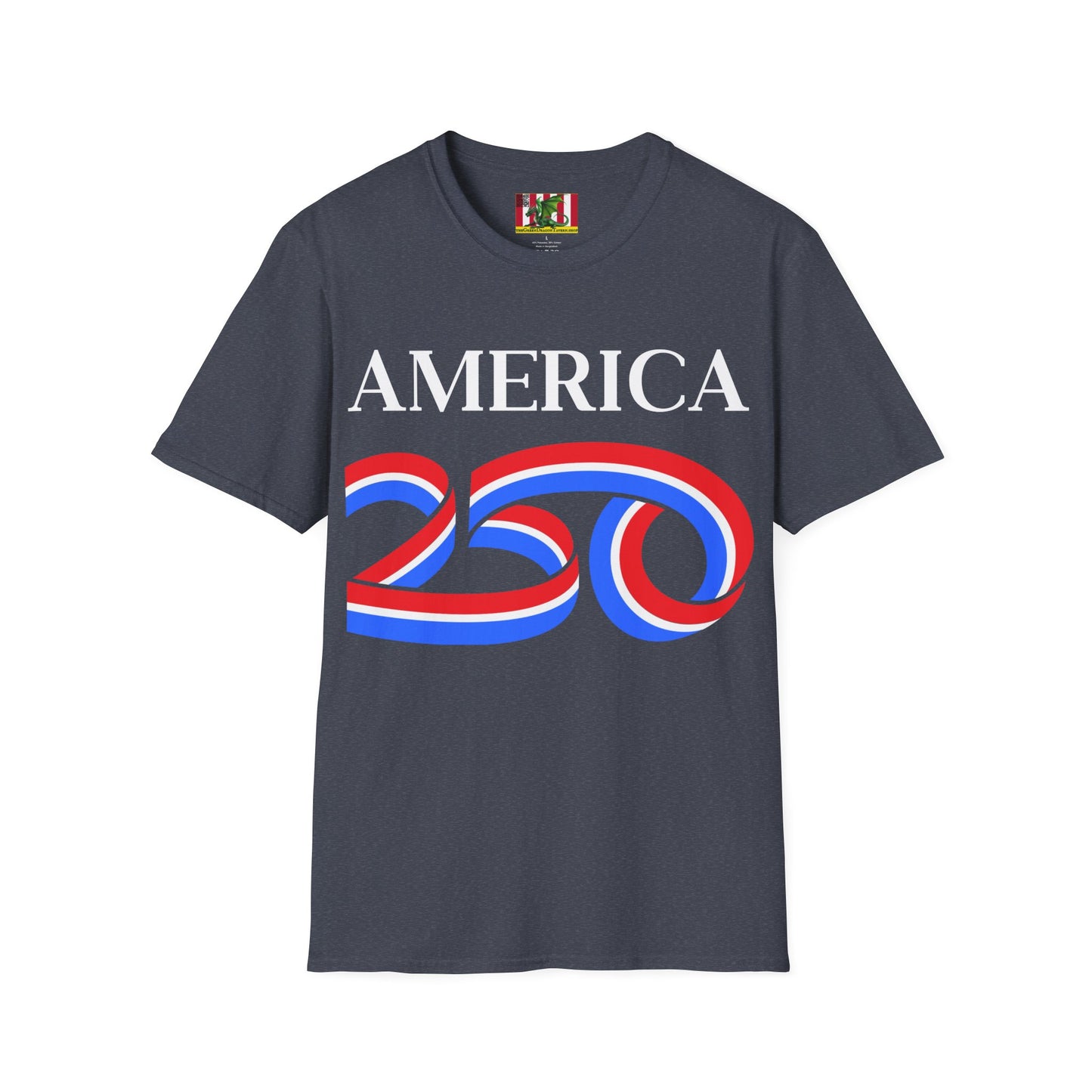 America 250 White font, Dark colors, Unisex T-Shirt by theGreenDragonTavern.shop