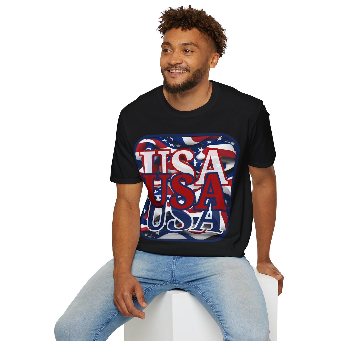 RED White and Blue USA Patriot Dark colors Unisex T-Shirt by theGreenDragonTavern.shop