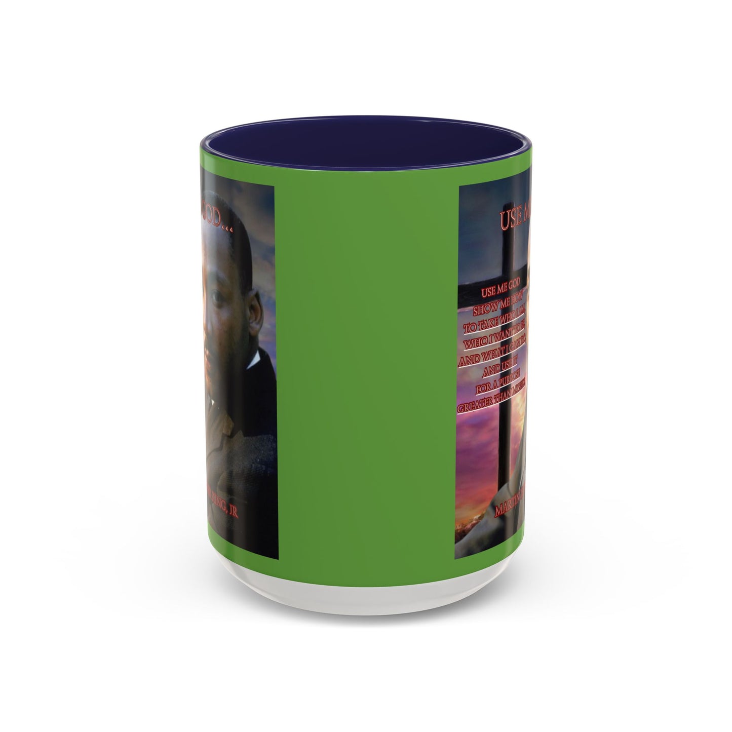 Use Me God, MLK Jr Green Accent Mug by theGreenDragonTavern.shop