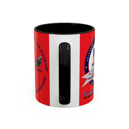 DNASM 2-sided, Founding & Student Art Red Accent Mug by theGreenDragonTavern.shop