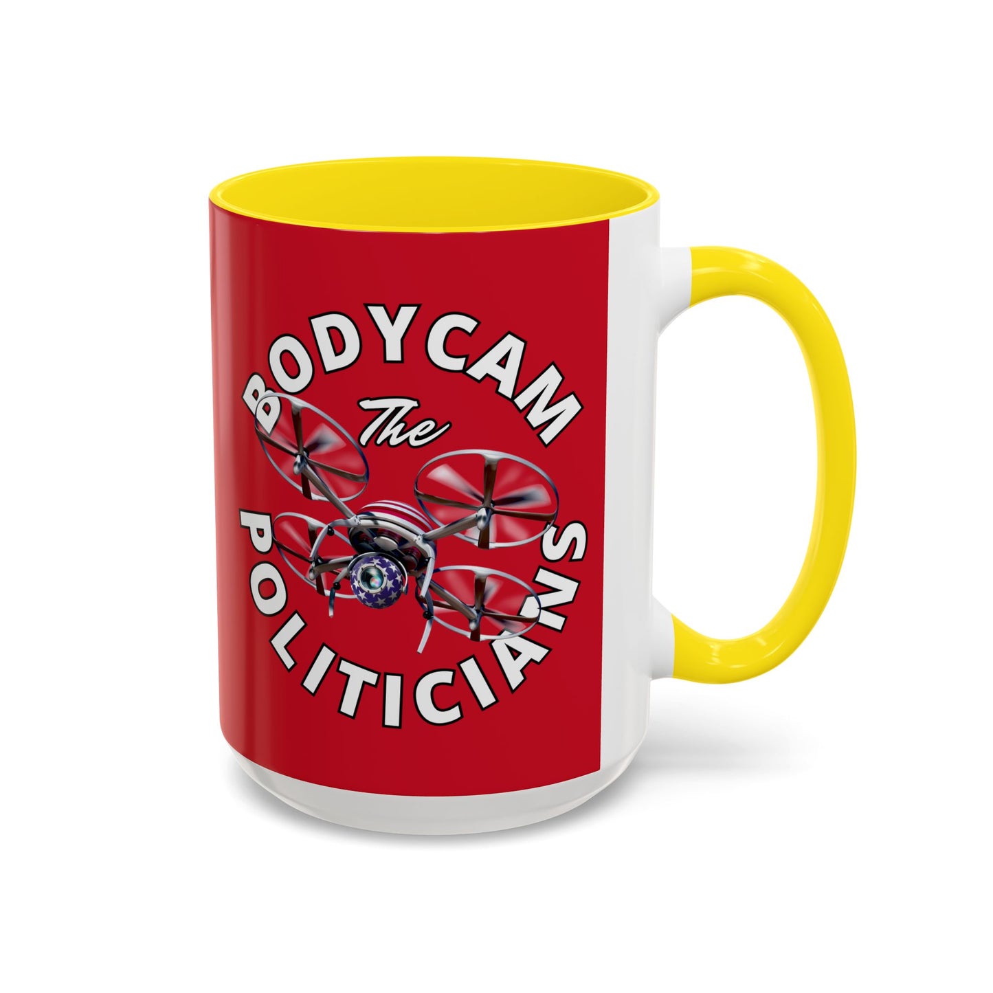 Bodycam the Politicians Drone Red Accent Mug by theGreenDragonTavern.shop