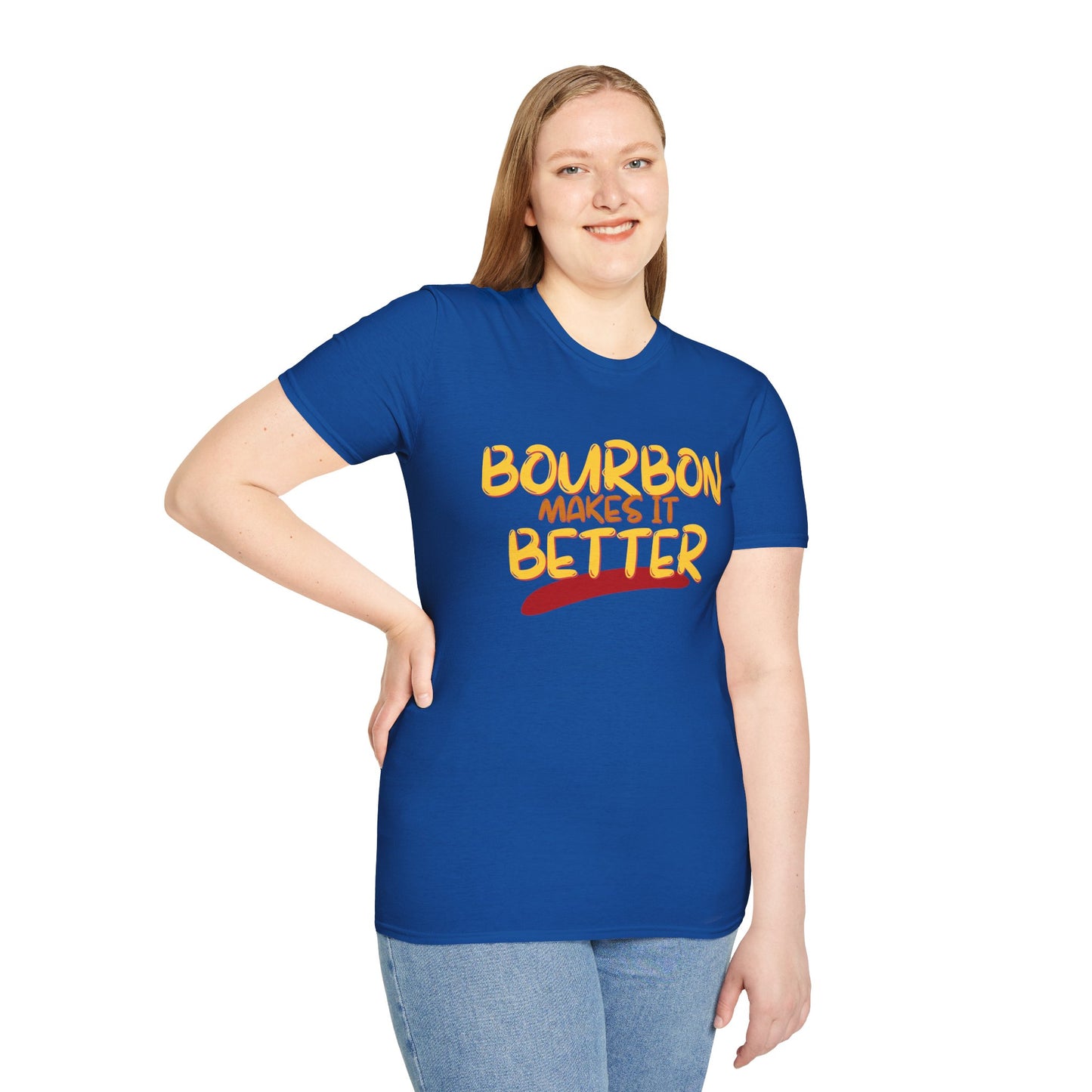 Bourbon makes it better Dark colors Unisex T-Shirt by theGreenDragonTavern.shop