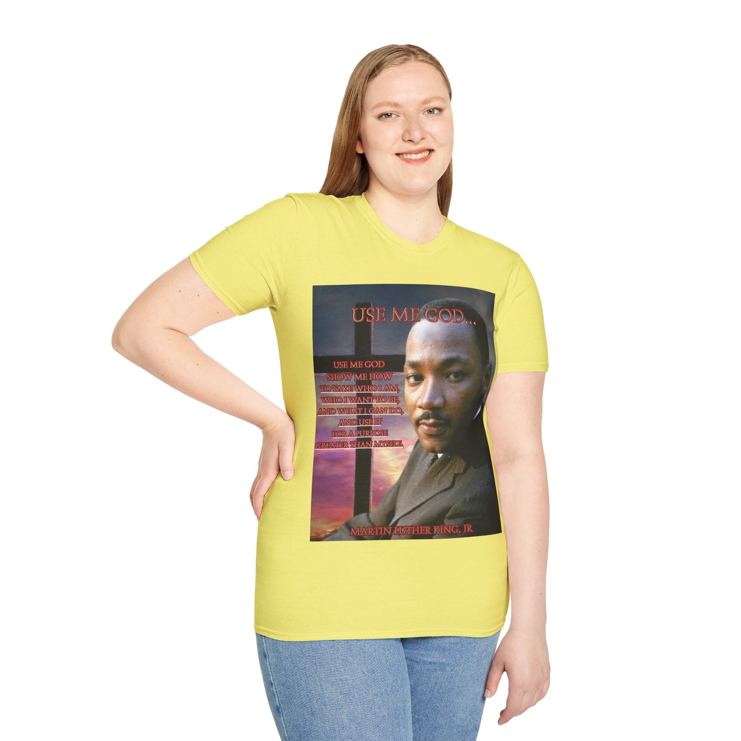 Use Me God, MLK Jr Light colors Unisex T-Shirt by theGreenDragonTavern.shop