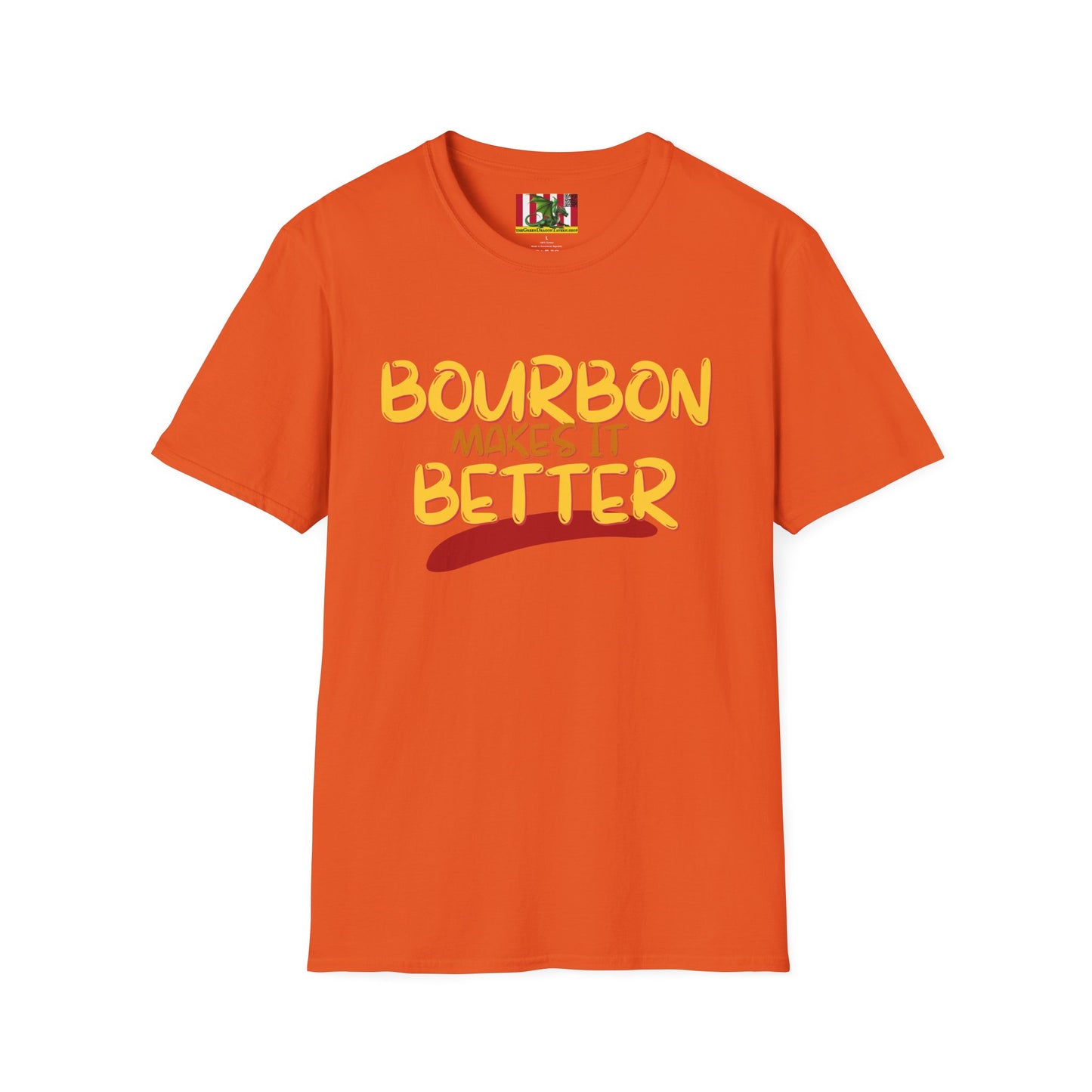 Bourbon makes it better LTcolors Unisex T-Shirt by theGreenDragonTavern.shop