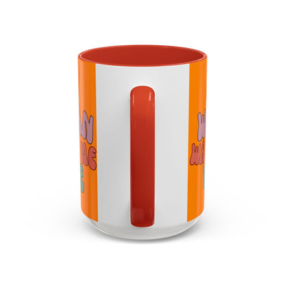 I Am Woman Watch Me Vote Orange Accent Mug by theGreenDragonTavern.shop