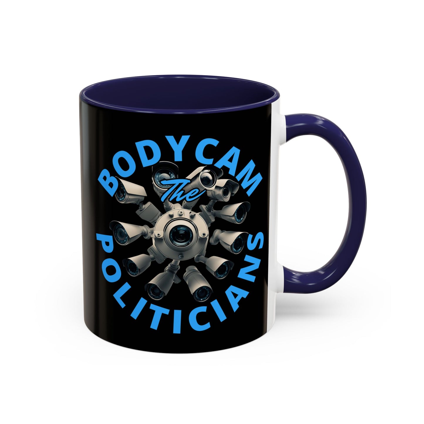 Bodycam the Politicians Cameras Black Accent Mug by theGreenDragonTavern.shop
