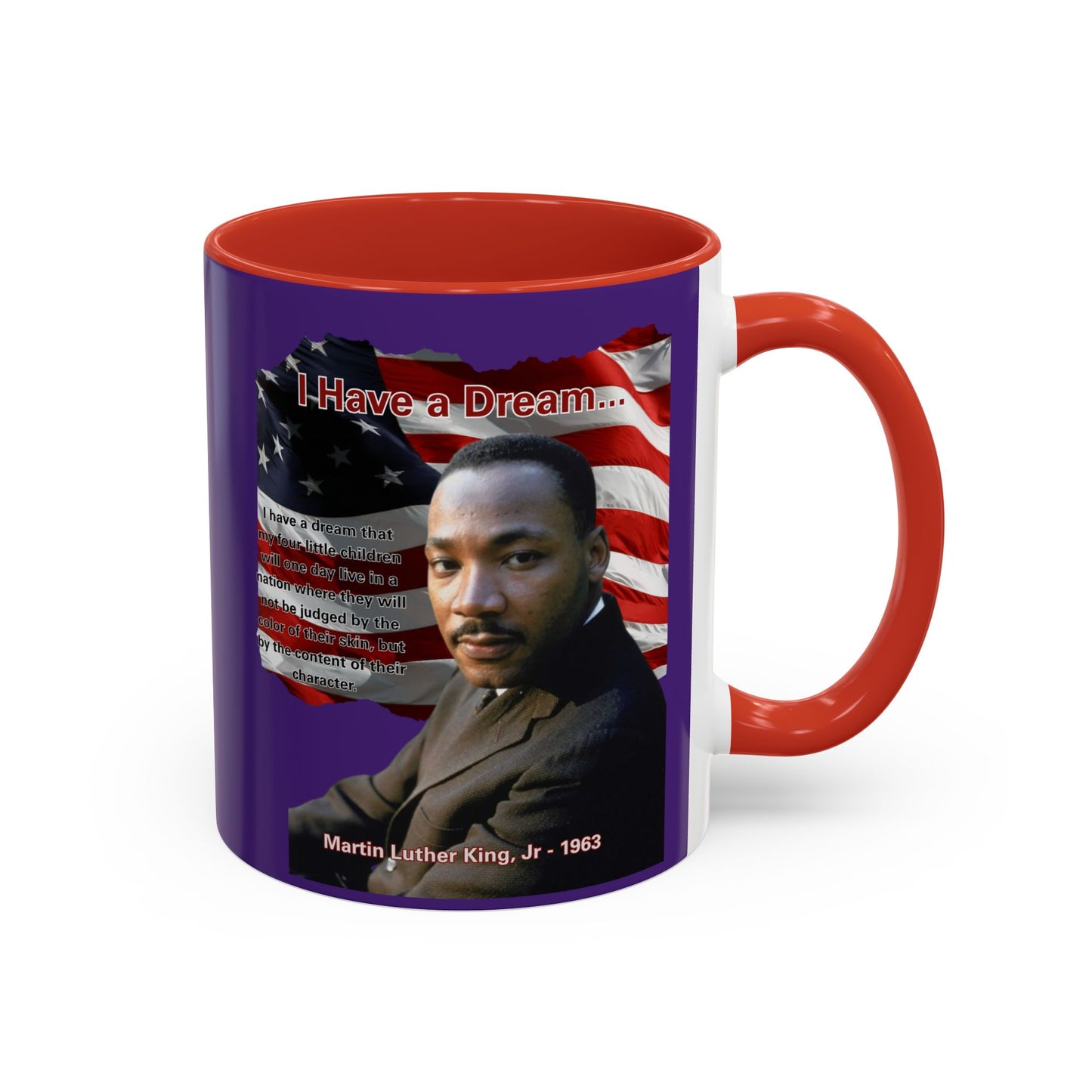 "I Have a Dream" MLKJr Purple Accent Mug by theGreenDragonTavern.shop