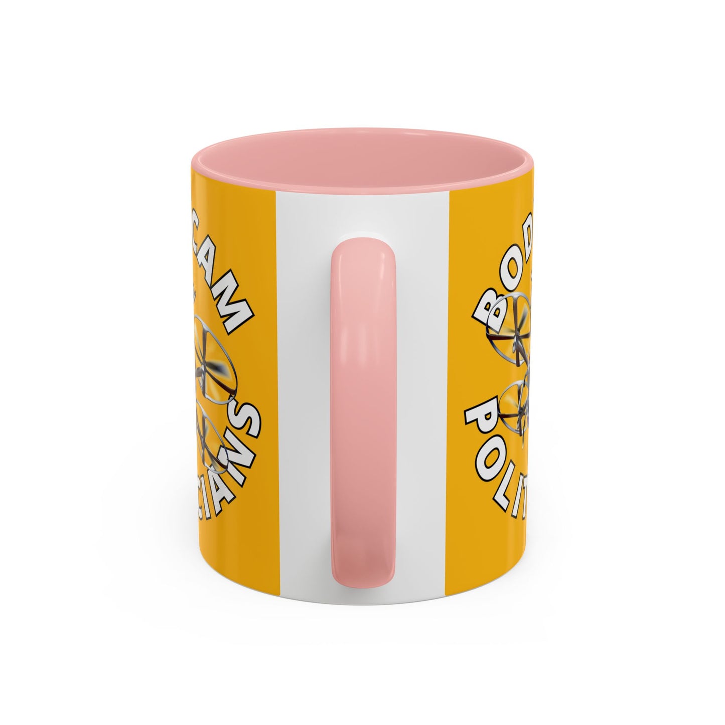 Bodycam the Politicians Drone Yellow Accent Mug by theGreenDragonTavern.shop
