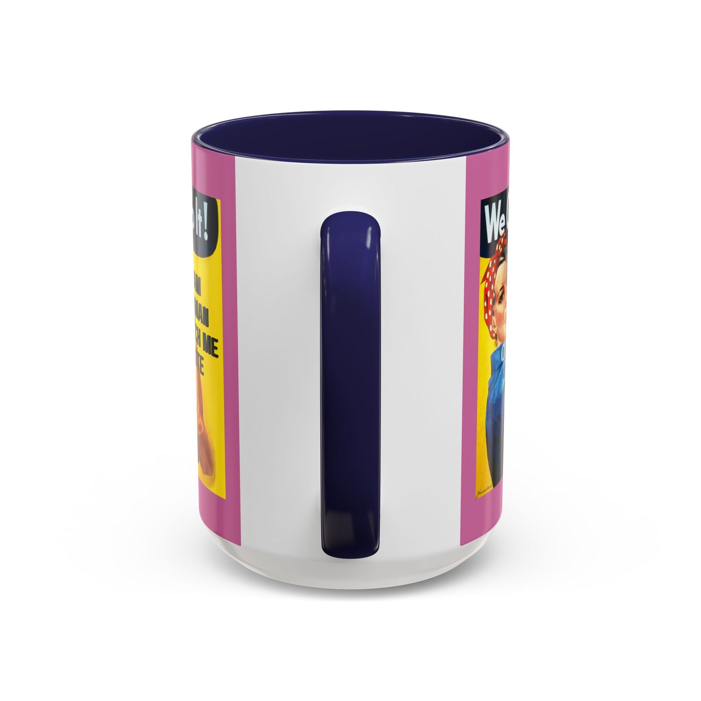 I Am Woman Watch Me Vote Rosie Pink Accent Mug by theGreenDragonTavern.shop