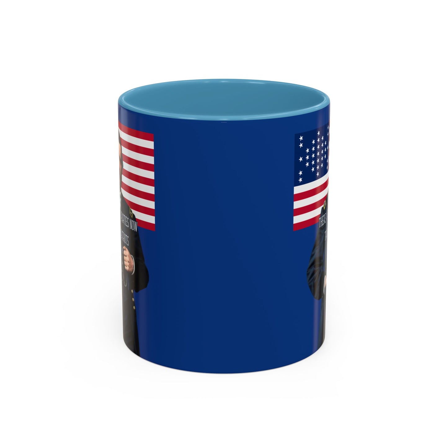 "Traitors and Patriots" Ulysses Grant Dark Blue Accent Mug by theGreenDragonTavern.shop