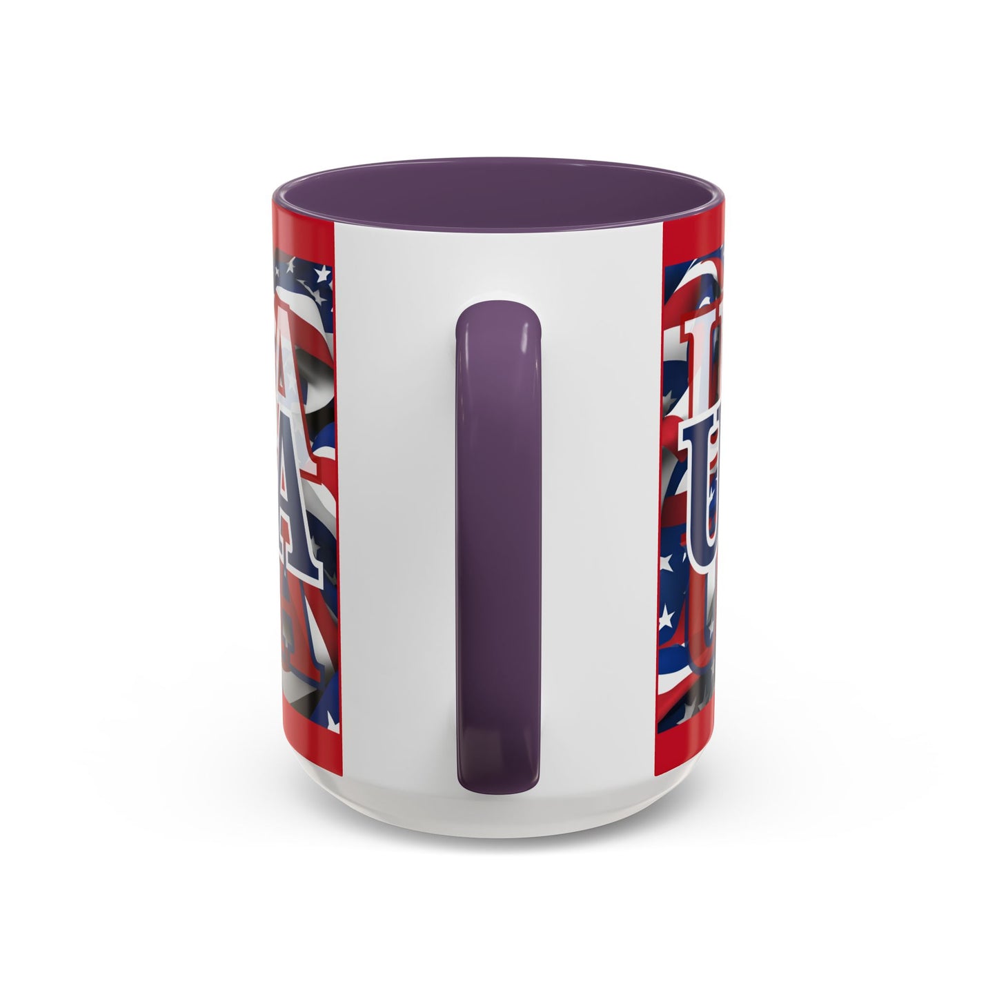 USA Blue font Center Patriot Red Accent Mug by theGreenDragonTavern.shop