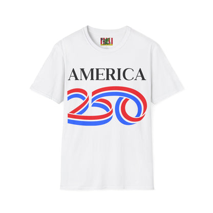 America 250 Black font, Light colors, Unisex T-Shirt by theGreenDragonTavern.shop