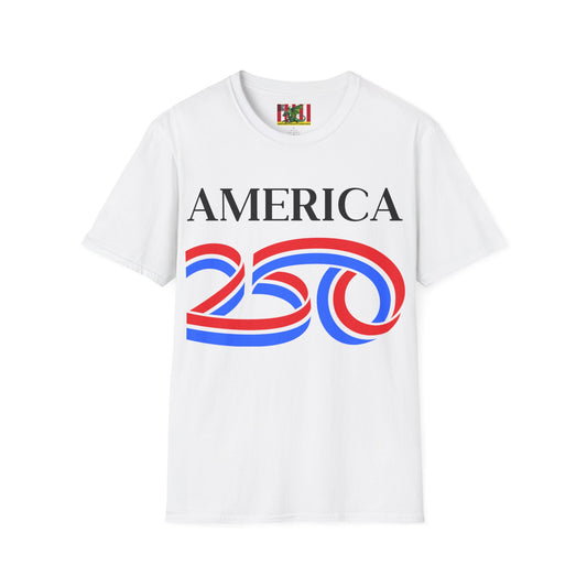 America 250 Black font, Light colors, Unisex T-Shirt by theGreenDragonTavern.shop