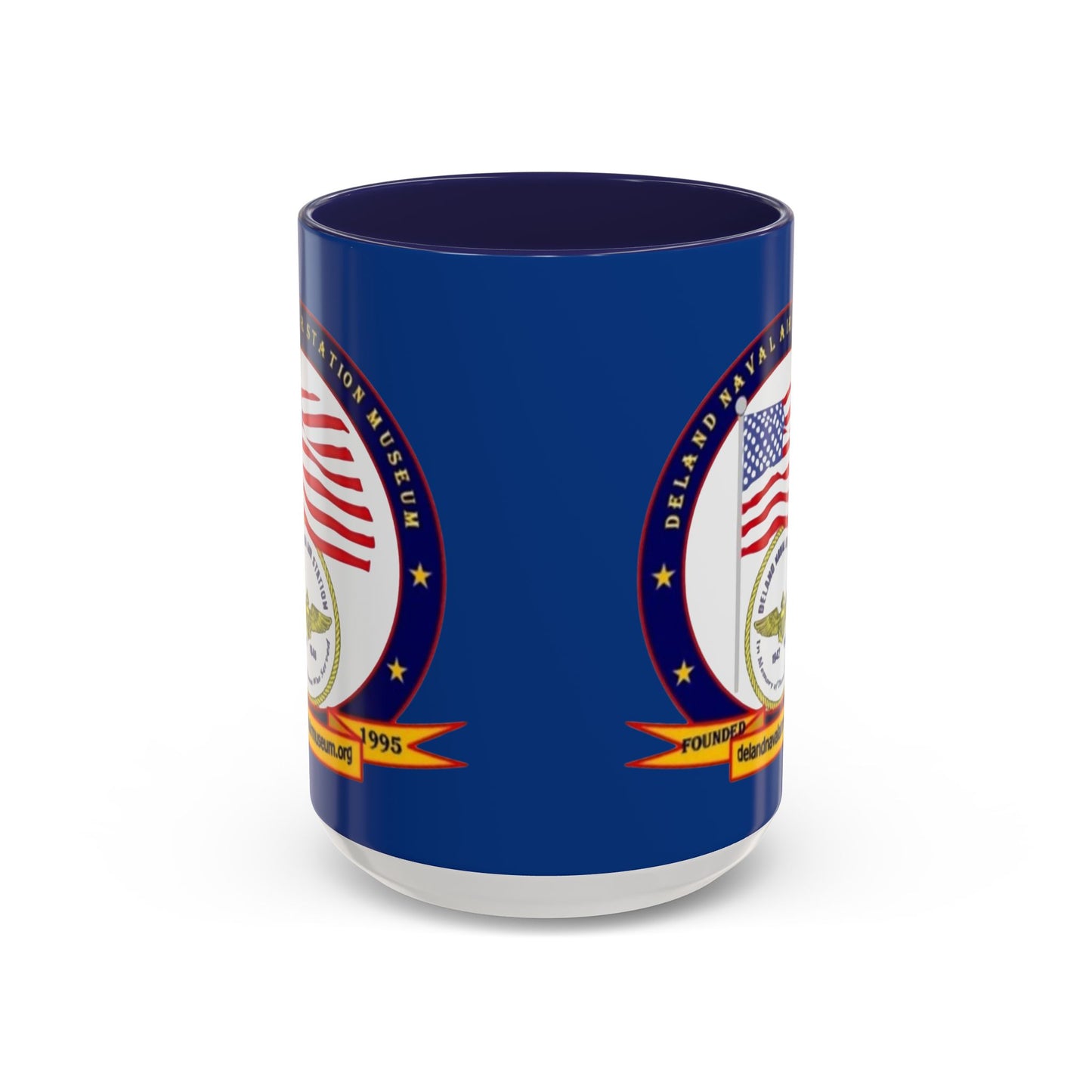 DeLand Naval Air Station Museum Blue Accent Mug by theGreenDragonTavern.shop