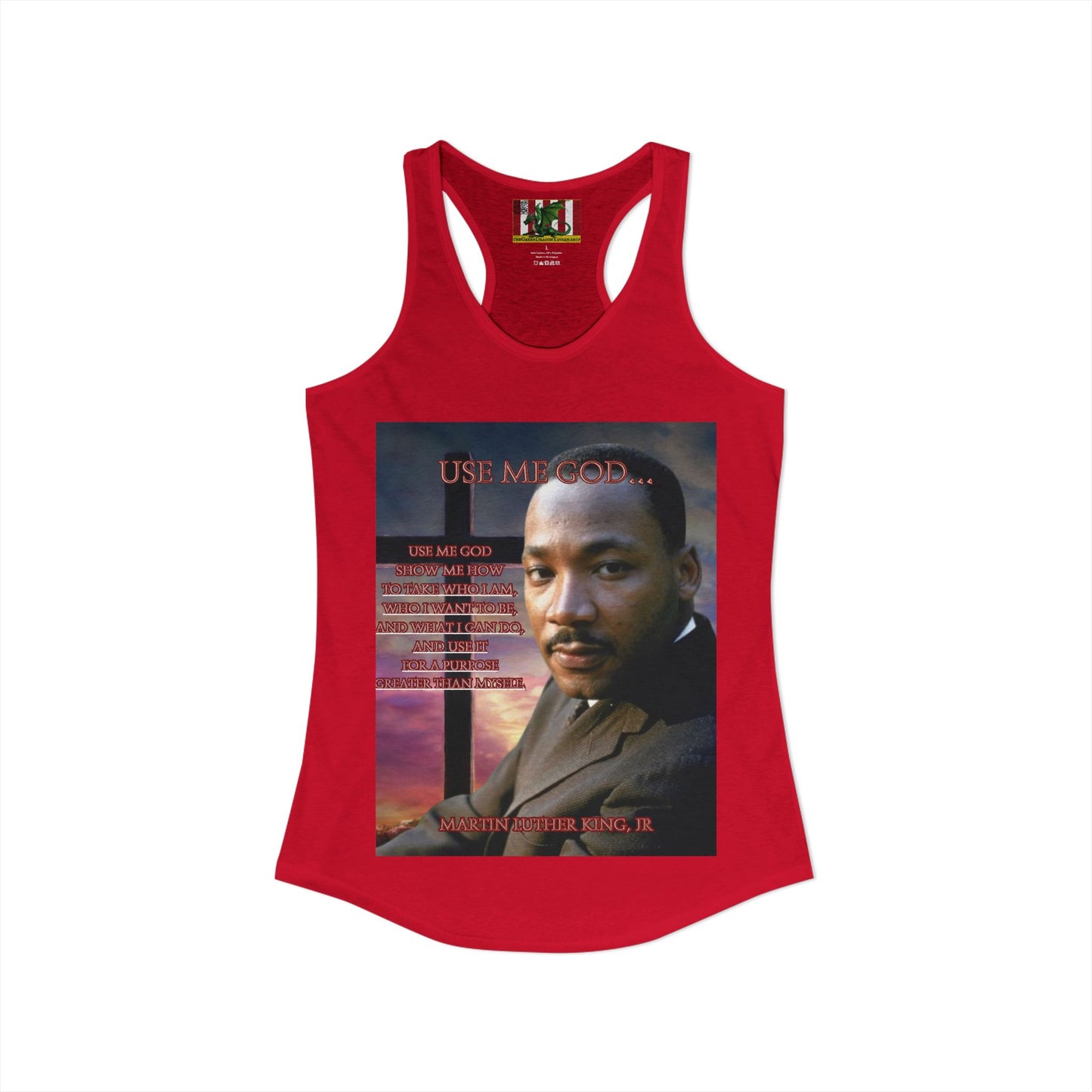 Use Me God, MLK Jr Women's Racerback Tank Top by theGreenDragonTavern.shop