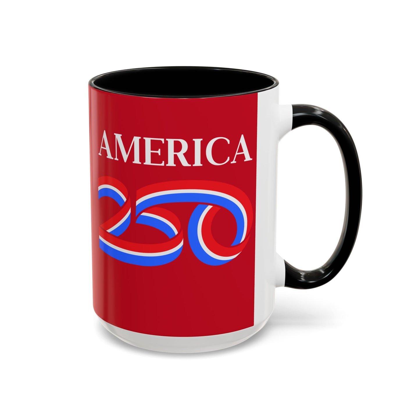 America 250 Red Accent Mug by theGreenDragonTavern.shop
