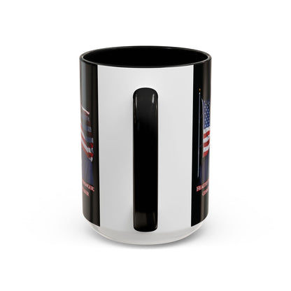 Charlie Kirk, Healthy Debate Black Accent Mug by theGreenDragonTavern.shop