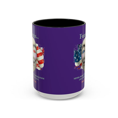 Ronald Reagan Freedom Vendetta Purple Accent Mug by theGreenDragonTavern.shop