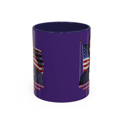 Charlie Kirk, Healthy Debate Purple Accent Mug by theGreenDragonTavern.shop