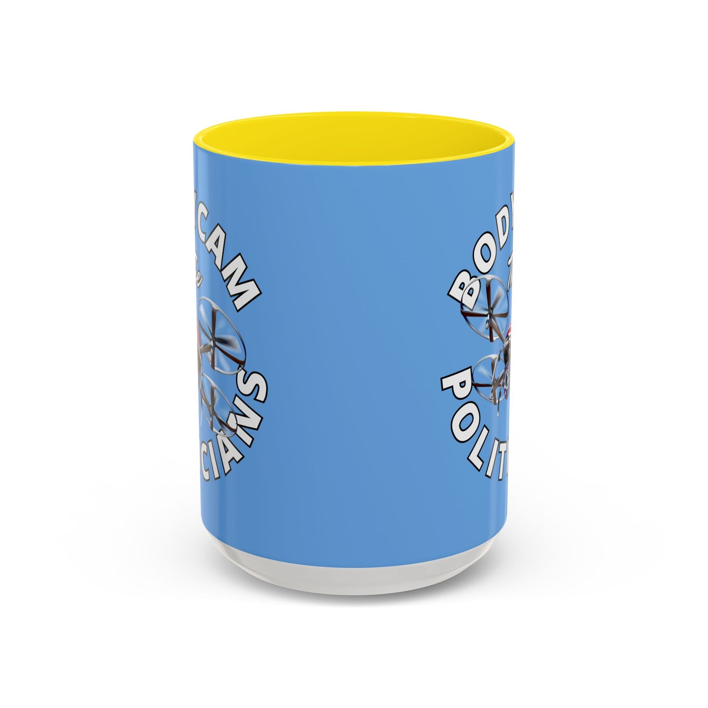 Bodycam the Politicians Drone Light Blue Accent Mug by theGreenDragonTavern.shop