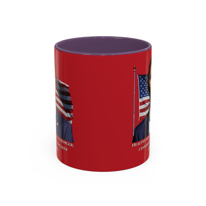 Charlie Kirk, Healthy Debate Red Accent Mug by theGreenDragonTavern.shop