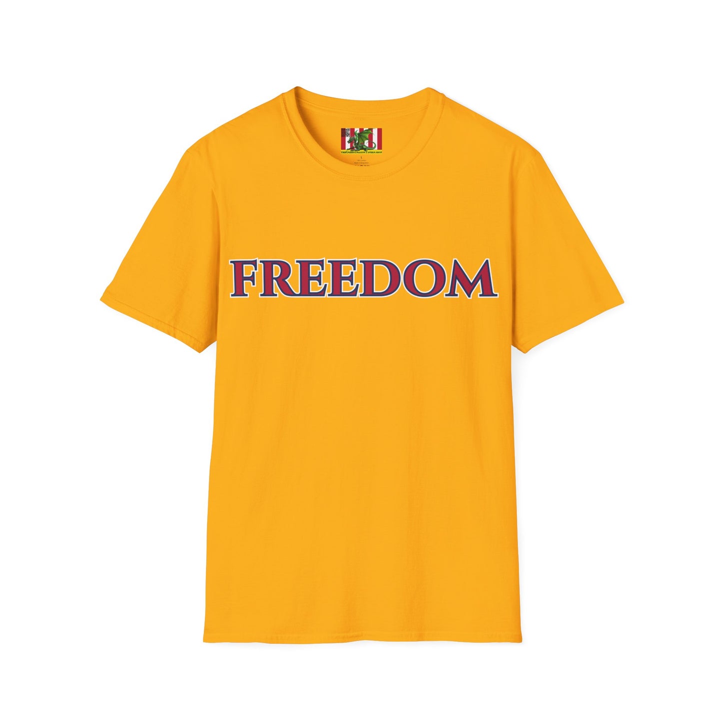 Freedom, Red font, Light colors Unisex T-Shirt by theGreenDragonTavern.shop