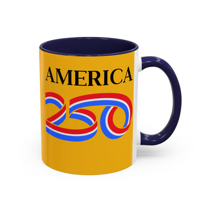America 250 Yellow Accent Mug by theGreenDragonTavern.shop