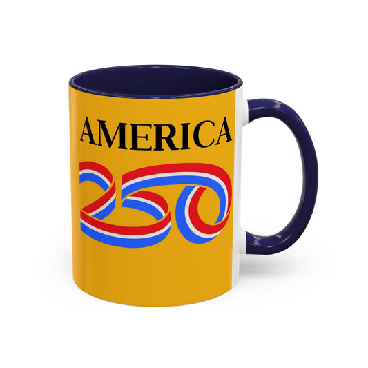 America 250 Yellow Accent Mug by theGreenDragonTavern.shop