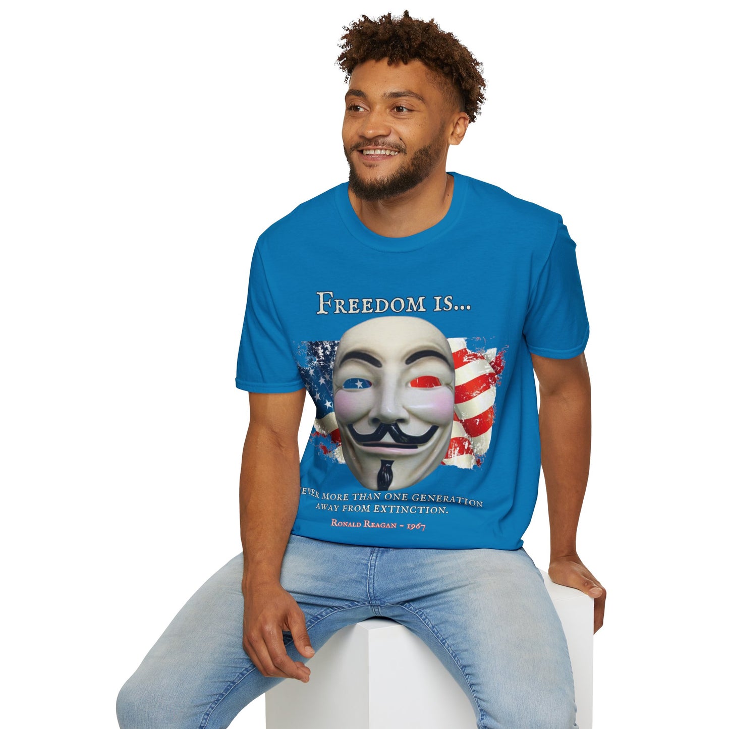 Ronald Reagan Freedom Vendetta Dark colors Unisex T-Shirt by theGreenDragonTavern.shop