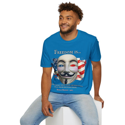 Ronald Reagan Freedom Vendetta Dark colors Unisex T-Shirt by theGreenDragonTavern.shop