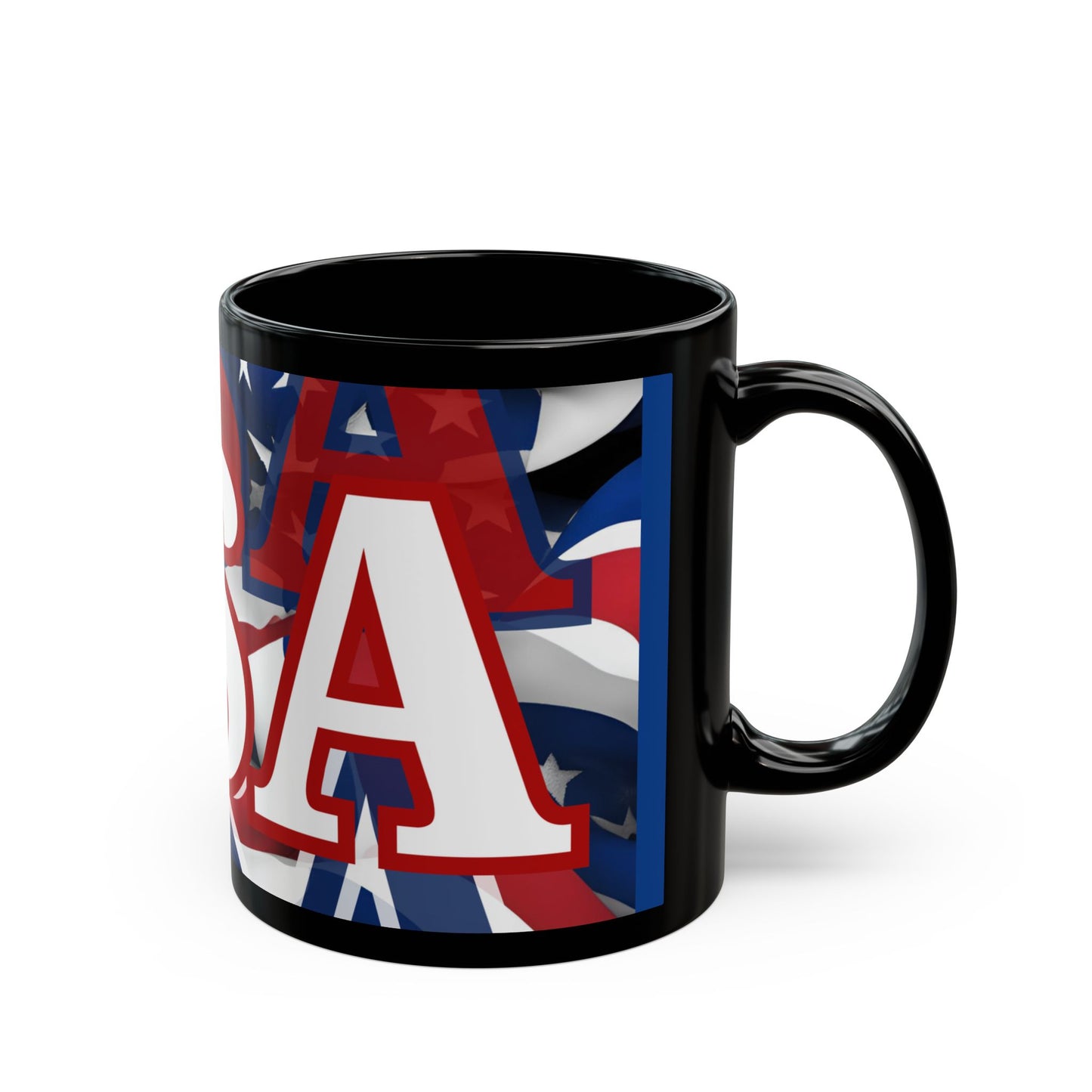USA! USA! USA White font Patriot Blue Mug by theGreenDragonTavern.shop