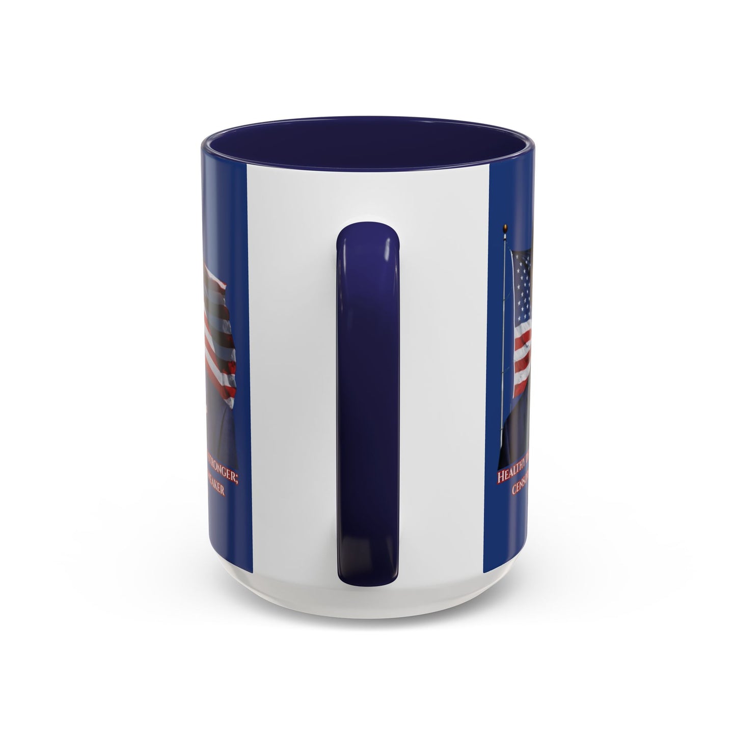 Charlie Kirk, Healthy Debate Blue Accent Mug by theGreenDragonTavern.shop