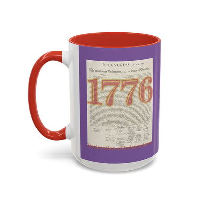 Declaration of Independence Light Purple Accent Mug by theGreenDragonTavern.shop