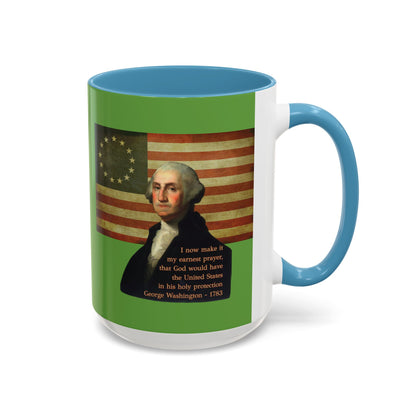 Washington's Earnest Prayer Green Accent Mug by theGreenDragonTavern.shop