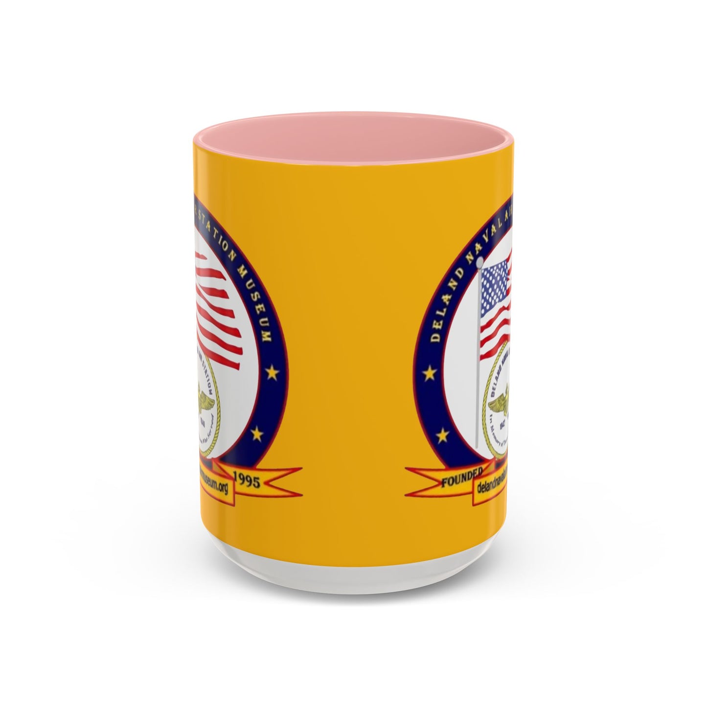 DeLand Naval Air Station Museum Yellow Accent Mug by theGreenDragonTavern.shop
