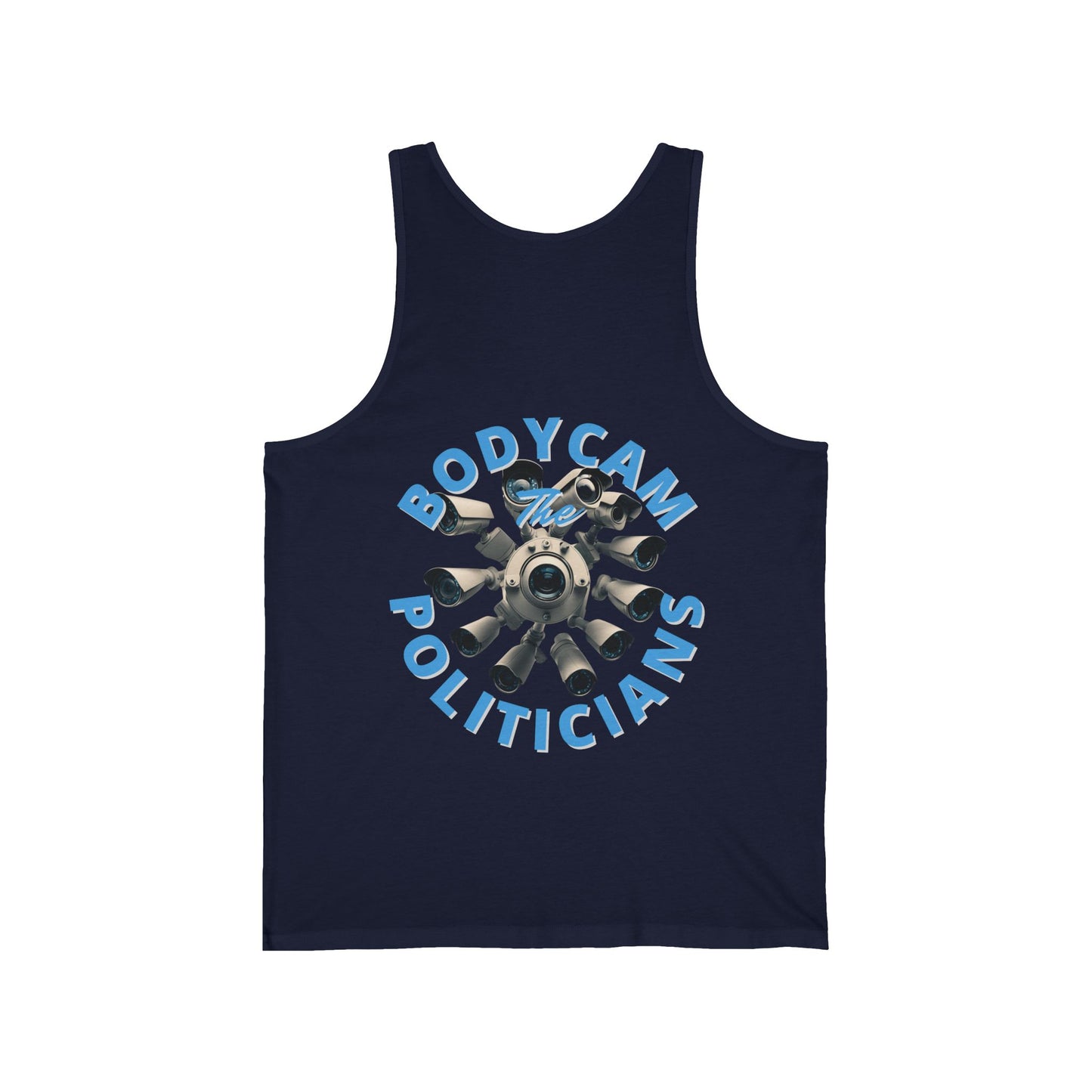 2-sided, Bodycam the Politicians Cameras Unisex Jersey Tank Top by theGreenDragonTavern.shop