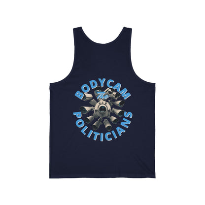 2-sided, Bodycam the Politicians Cameras Unisex Jersey Tank Top by theGreenDragonTavern.shop