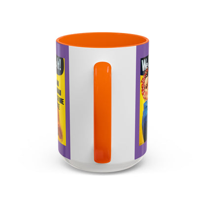 I Am Woman Watch Me Vote Rosie Light Purple Accent Mug by theGreenDragonTavern.shop
