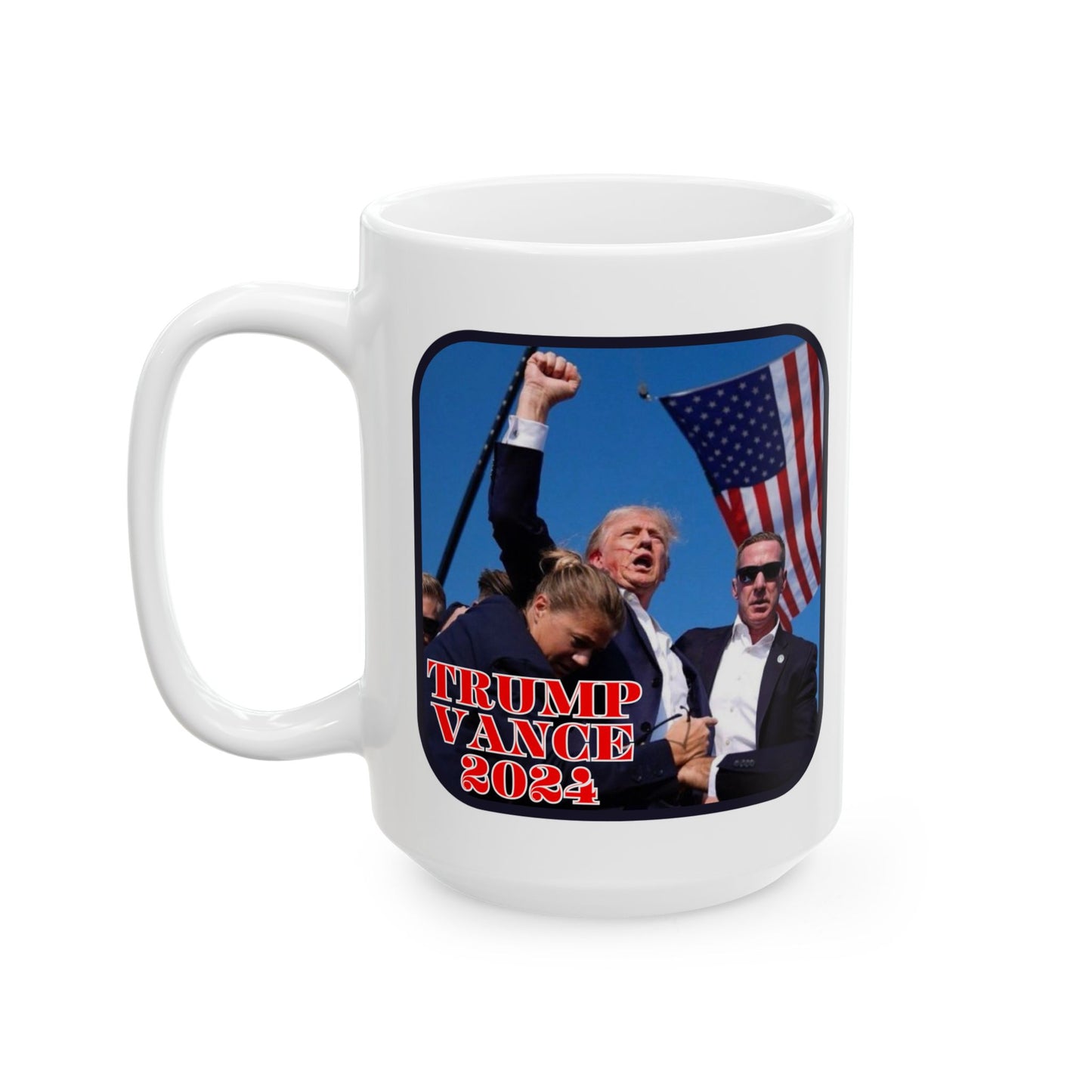 Trump and Vance 2024 White Mug by theGreenDragonTavern.shop