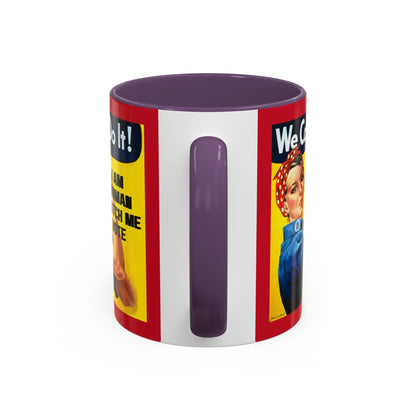I Am Woman Watch Me Vote Rosie Red Accent Mug by theGreenDragonTavern.shop