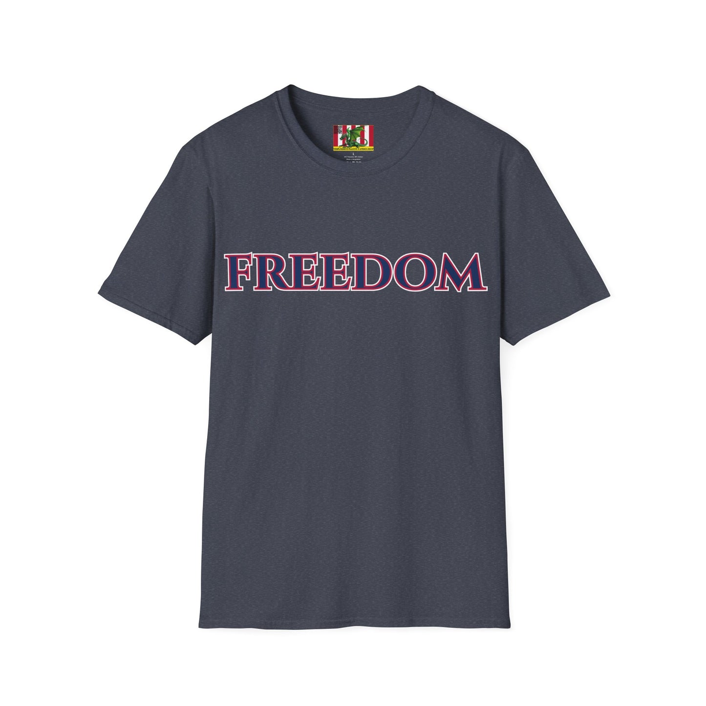 Freedom, Blue font, Dark colors Unisex T-Shirt by theGreenDragonTavern.shop