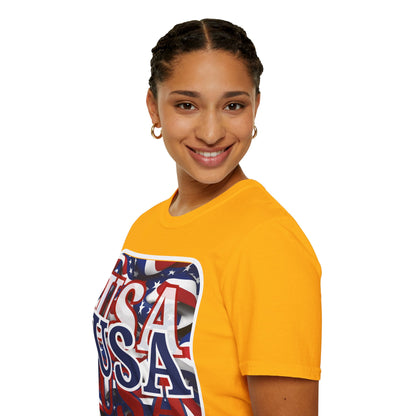 Red White and BLUE USA Patriot Light colors Unisex T-Shirt by theGreenDragonTavern.shop