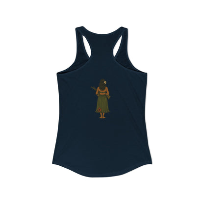 2-sided, Hula Girl Packin' Heat Women's Racerback Tank Top by theGreenDragonTavern.shop