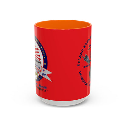 DNASM 2-sided, Founding & Student Art Red Accent Mug by theGreenDragonTavern.shop