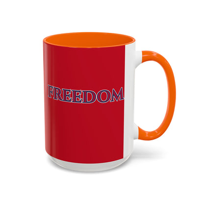 Freedom, Red Accent Mug by theGreenDragonTavern.shop