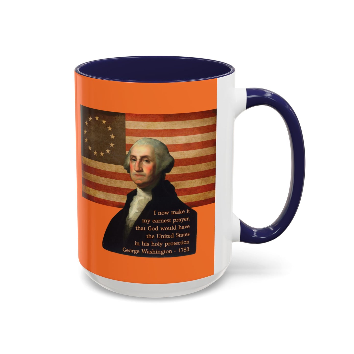 Washington's Earnest Prayer Orange Accent Mug by theGreenDragonTavern.shop
